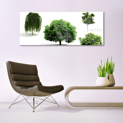 Glass Wall Art Trees nature brown green