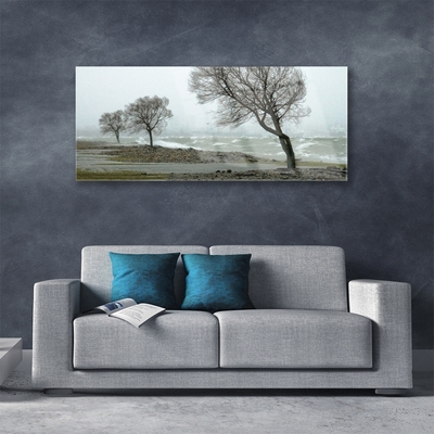 Glass Wall Art Trees nature brown