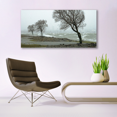 Glass Wall Art Trees nature brown