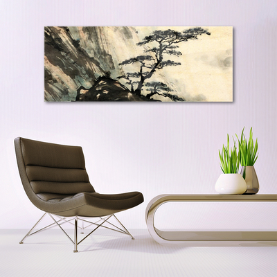 Glass Wall Art Tree nature black