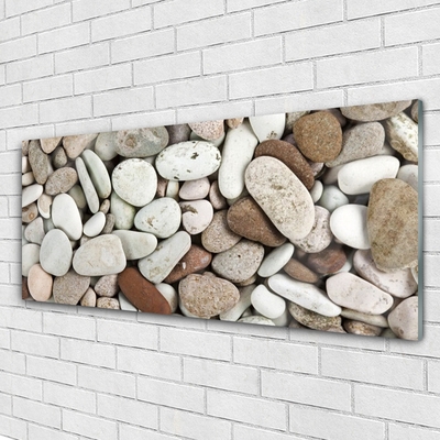 Glass Wall Art Stones art white grey brown