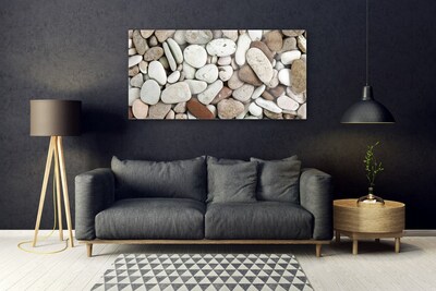 Glass Wall Art Stones art white grey brown