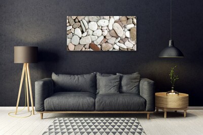 Glass Wall Art Stones art white grey brown