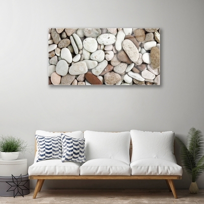 Glass Wall Art Stones art white grey brown