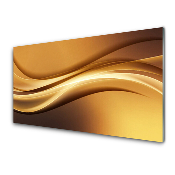 Glass Wall Art Abstract art yellow black