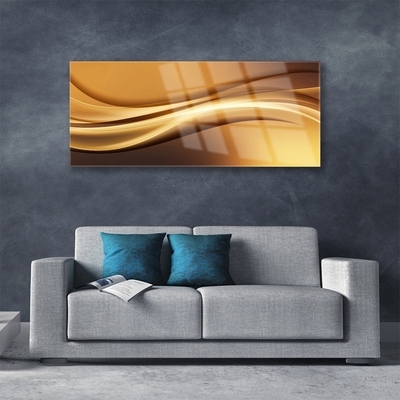 Glass Wall Art Abstract art yellow black