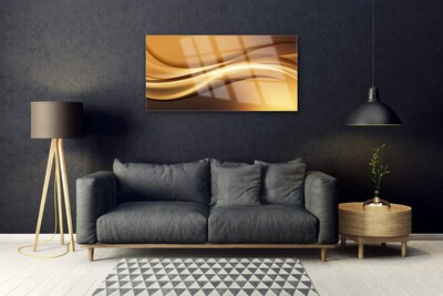 Glass Wall Art Abstract art yellow black