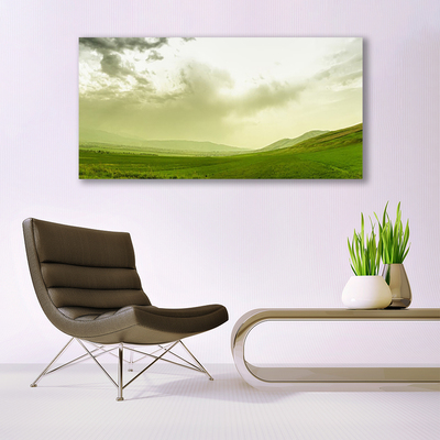 Glass Wall Art Meadow nature green