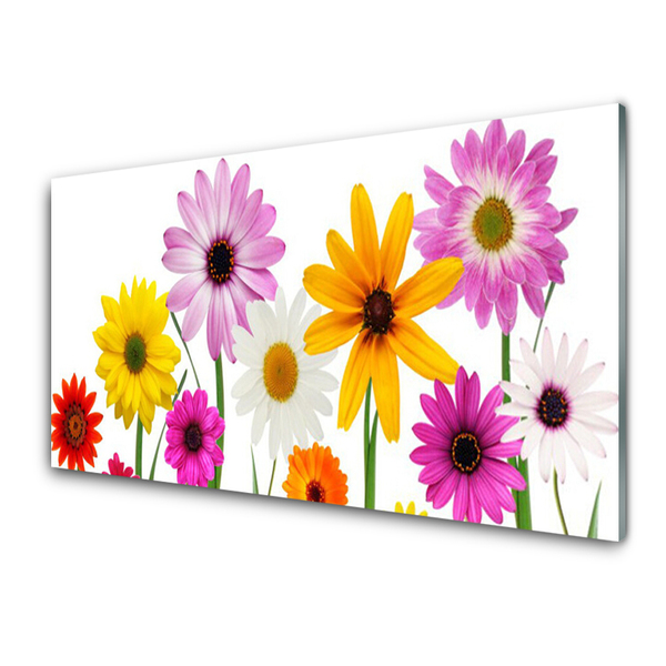 Glass Wall Art Flowers floral multi