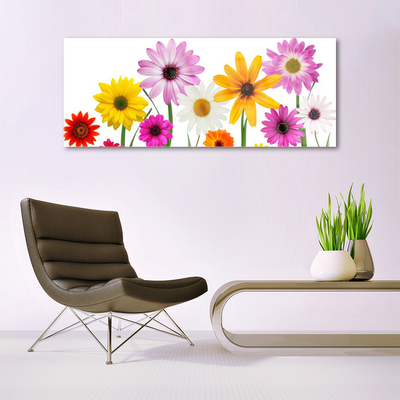 Glass Wall Art Flowers floral multi