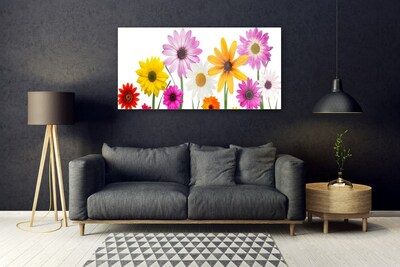 Glass Wall Art Flowers floral multi