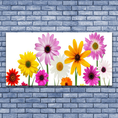 Glass Wall Art Flowers floral multi