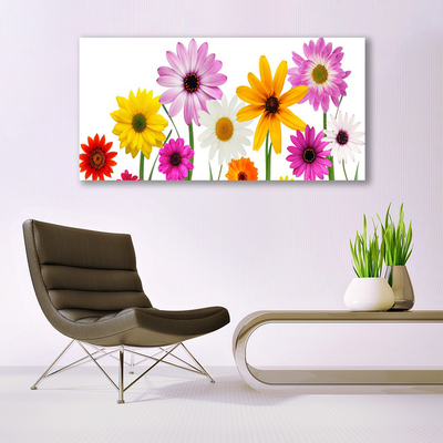 Glass Wall Art Flowers floral multi