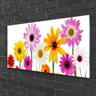 Glass Wall Art Flowers floral multi