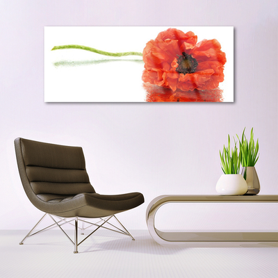 Glass Wall Art Flower floral red