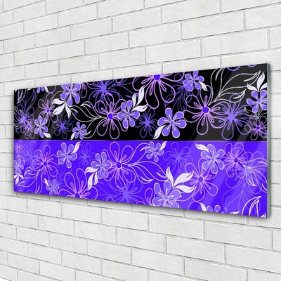 Glass Wall Art Abstraction art black pink white