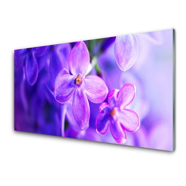 Glass Wall Art Flowers floral pink