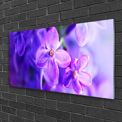 Glass Wall Art Flowers floral pink