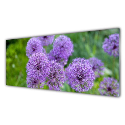 Glass Wall Art Flowers floral pink