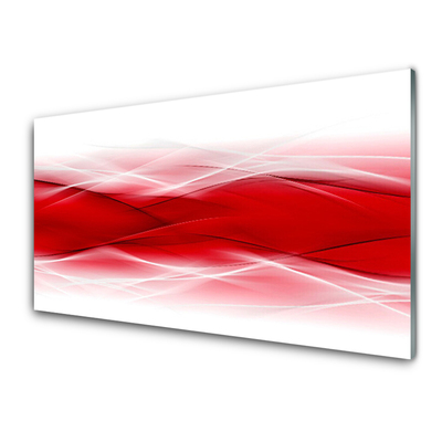 Glass Wall Art Abstract art red orange white