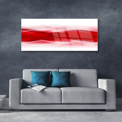 Glass Wall Art Abstract art red orange white