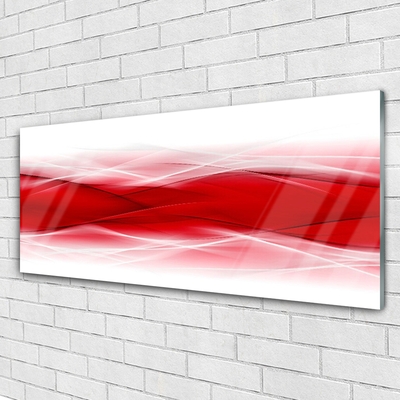 Glass Wall Art Abstract art red orange white