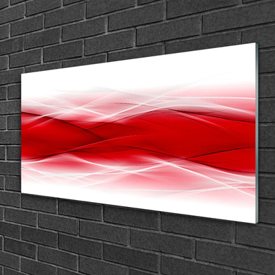 Glass Wall Art Abstract art red orange white