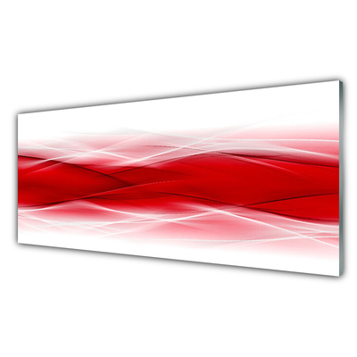 Glass Wall Art Abstract art red orange white