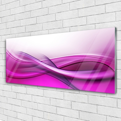 Glass Wall Art Abstract art pink white grey