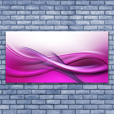 Glass Wall Art Abstract art pink white grey