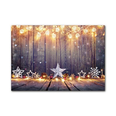 Glass Print Stars Christmas Lights Decorations