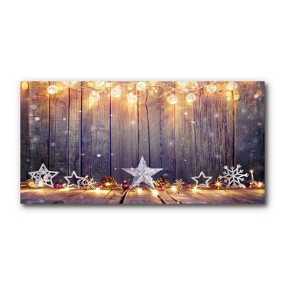 Glass Print Stars Christmas Lights Decorations