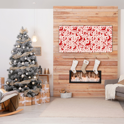 Glass Wall Art Reindeer Decoration Winter holidays