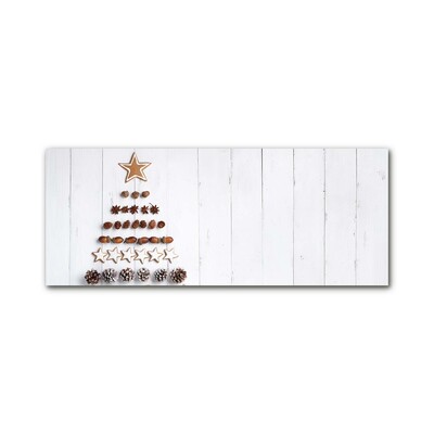 Glass Wall Art Gingerbread Christmas tree ornaments