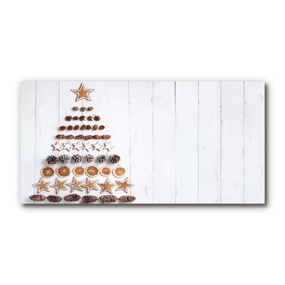 Glass Wall Art Gingerbread Christmas tree ornaments