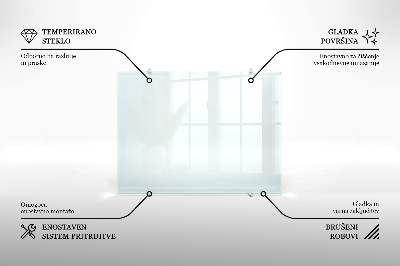 Glass splashback transparent