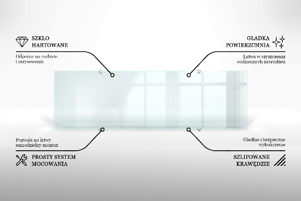 Glass splashback transparent