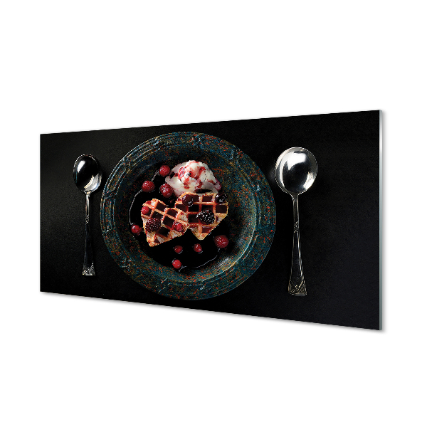 Kitchen Splashback Heart waffle ice cream scoop