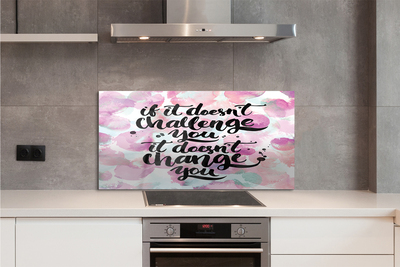 Kitchen Splashback Black letters on a colored background