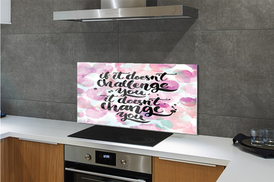 Kitchen Splashback Black letters on a colored background