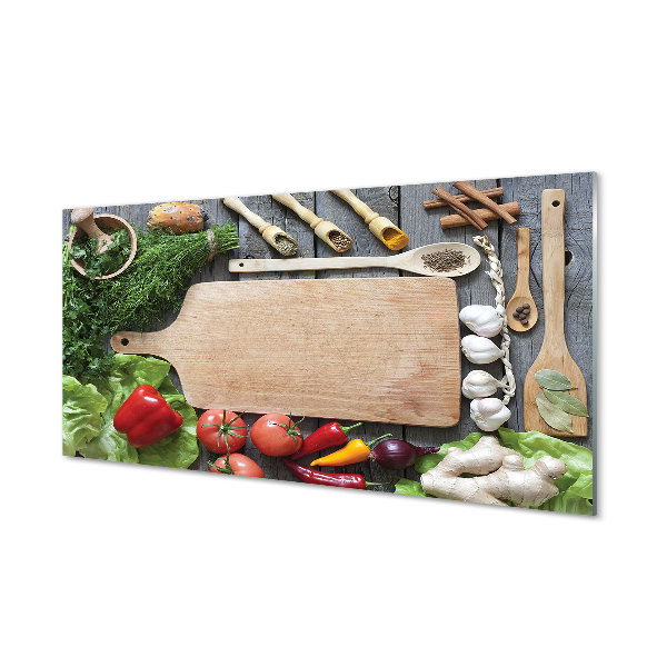 Kitchen Splashback Board of parsley spices