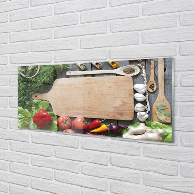 Kitchen Splashback Board of parsley spices