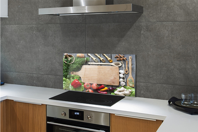 Kitchen Splashback Board of parsley spices