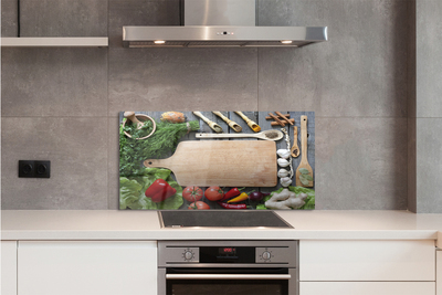 Kitchen Splashback Board of parsley spices