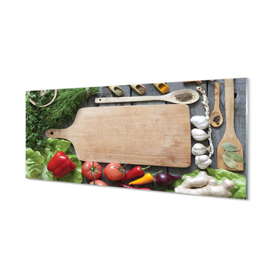 Kitchen Splashback Board of parsley spices