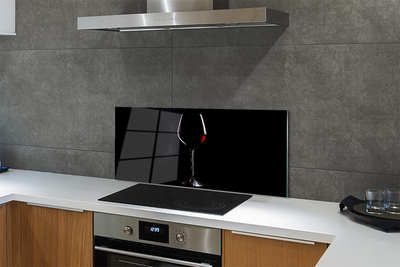 Kitchen Splashback black background with a glass of wine