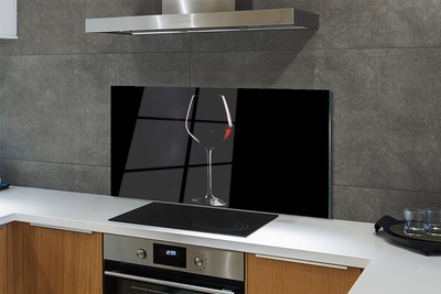 Kitchen Splashback black background with a glass of wine