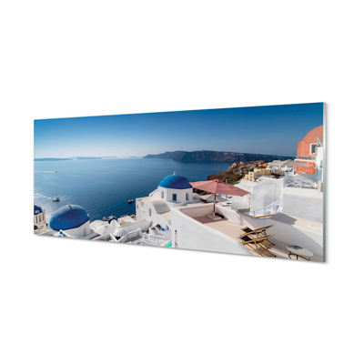 Kitchen Splashback Panorama of the sea Greece building