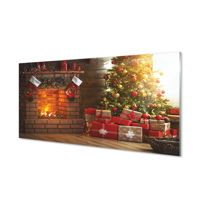 Kitchen Splashback Christmas fireplace