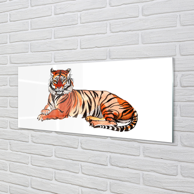 Kitchen Splashback painted tiger